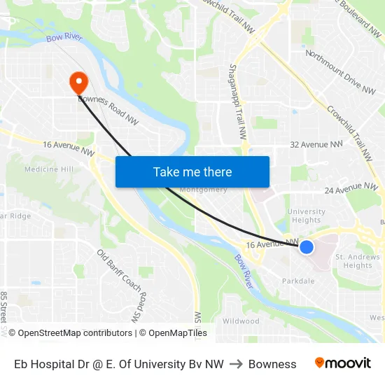 Eb Hospital Dr @ E. Of University Bv NW to Bowness map