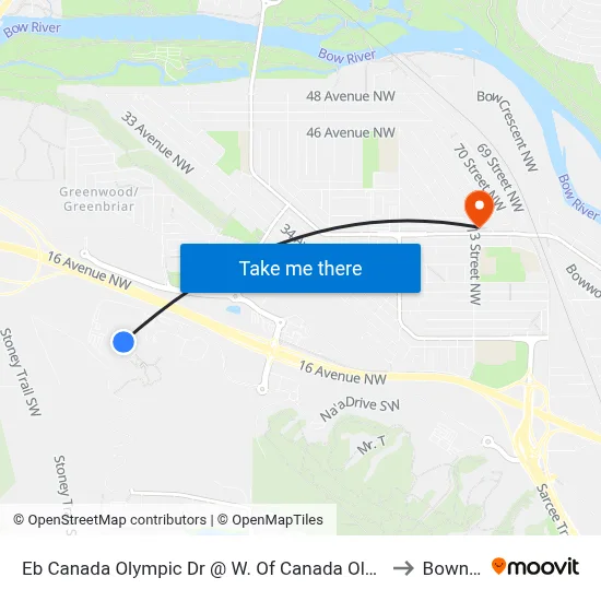 Eb Canada Olympic Dr @ W. Of Canada Olympic Rd SW to Bowness map