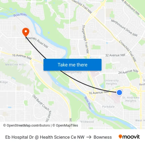 Eb Hospital Dr @ Health Science Ce NW to Bowness map
