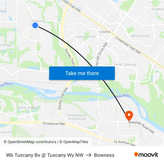 Wb Tuscany Bv @ Tuscany Wy NW to Bowness map