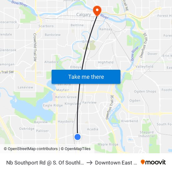 Nb Southport Rd @ S. Of Southland Dr SW to Downtown East Village map