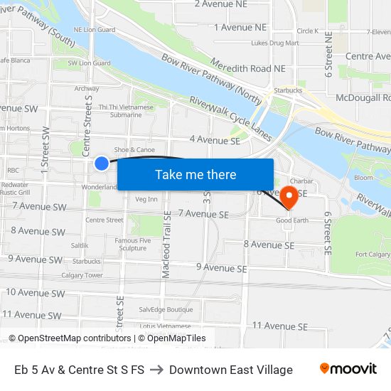 Eb 5 Av & Centre St S FS to Downtown East Village map