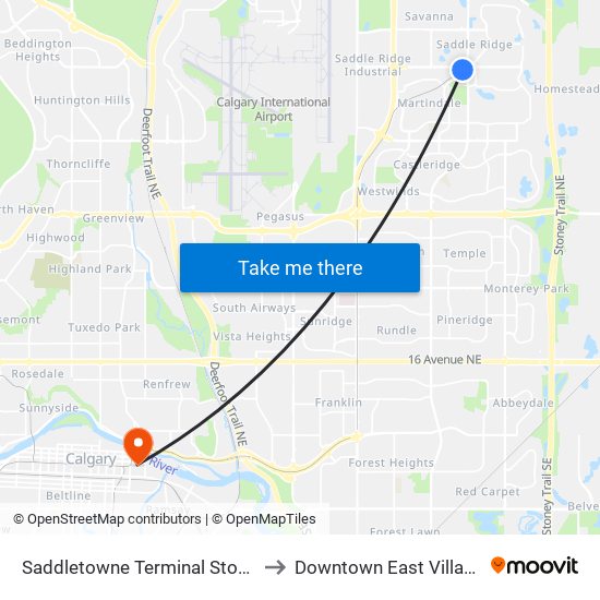 Saddletowne Terminal Stop I to Downtown East Village map