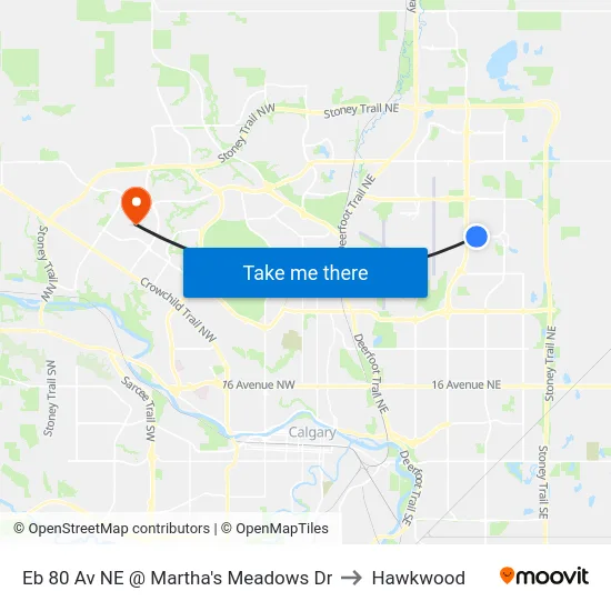 Eb 80 Av NE @ Martha's Meadows Dr to Hawkwood map