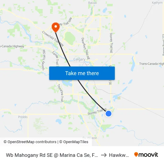 Wb Mahogany Rd SE @ Marina Ca Se, Farside to Hawkwood map