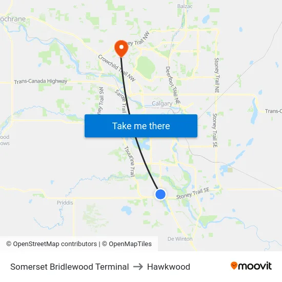 Somerset Bridlewood Terminal to Hawkwood map