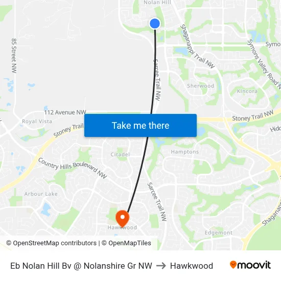 Eb Nolan Hill Bv @ Nolanshire Gr NW to Hawkwood map