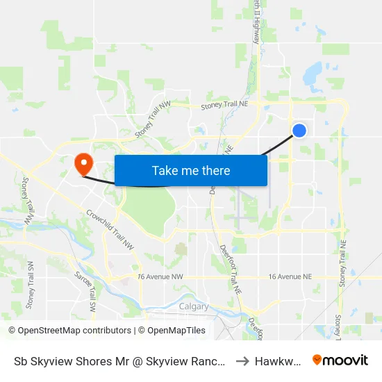 Sb Skyview Shores Mr @ Skyview Ranch Dr NE to Hawkwood map