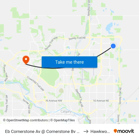 Eb Cornerstone Av @ Cornerstone Bv NE to Hawkwood map