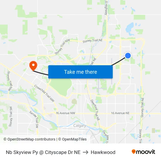 Nb Skyview Py @ Cityscape Dr NE to Hawkwood map