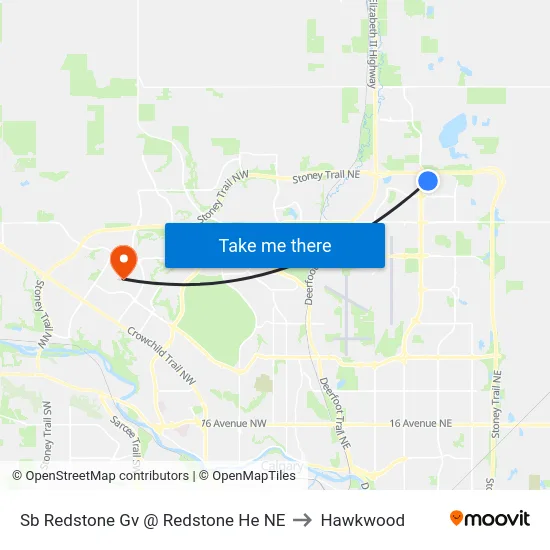 Sb Redstone Gv @ Redstone He NE to Hawkwood map
