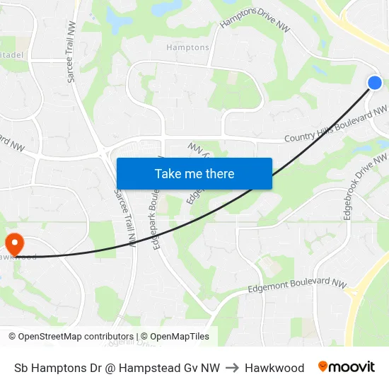 Sb Hamptons Dr @ Hampstead Gv NW to Hawkwood map