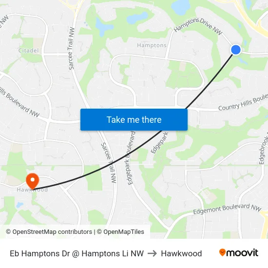 Eb Hamptons Dr @ Hamptons Li NW to Hawkwood map