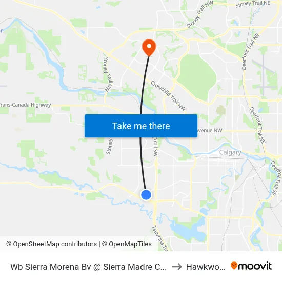 Wb Sierra Morena Bv @ Sierra Madre Cr SW to Hawkwood map