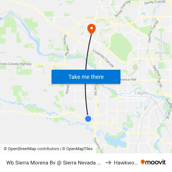 Wb Sierra Morena Bv @ Sierra Nevada Cl SW to Hawkwood map