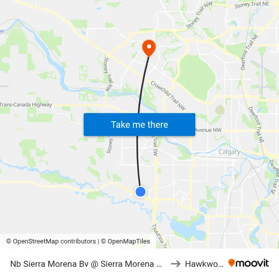 Nb Sierra Morena Bv @ Sierra Morena Pa SW to Hawkwood map