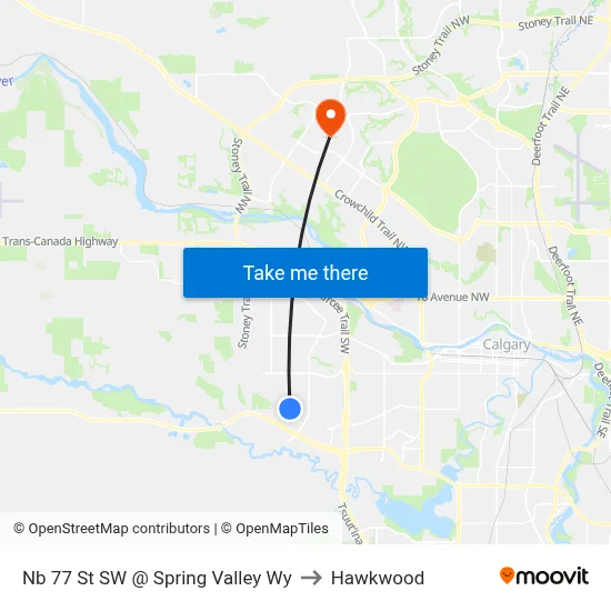 Nb 77 St SW @ Spring Valley Wy to Hawkwood map