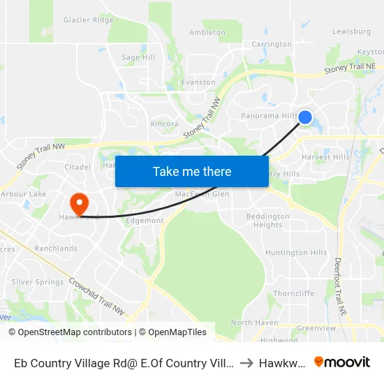 Eb  Country Village Rd@ E.Of Country Village Li NE to Hawkwood map