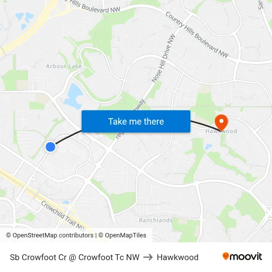 Sb  Crowfoot Cr @  Crowfoot Tc NW to Hawkwood map
