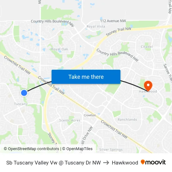 Sb Tuscany Valley Vw @ Tuscany  Dr NW to Hawkwood map