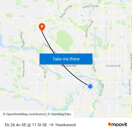 Eb 26 Av SE @ 11 St SE to Hawkwood map