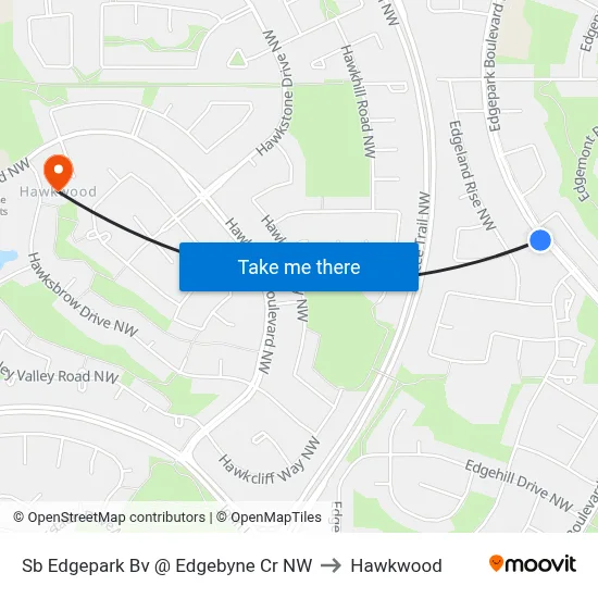 Sb Edgepark Bv @ Edgebyne Cr NW to Hawkwood map