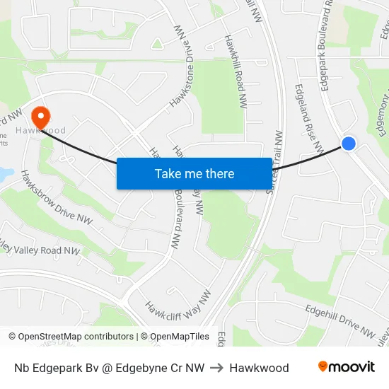Nb Edgepark Bv @ Edgebyne Cr NW to Hawkwood map