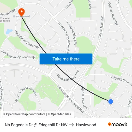 Nb Edgedale Dr @ Edegehill Dr NW to Hawkwood map