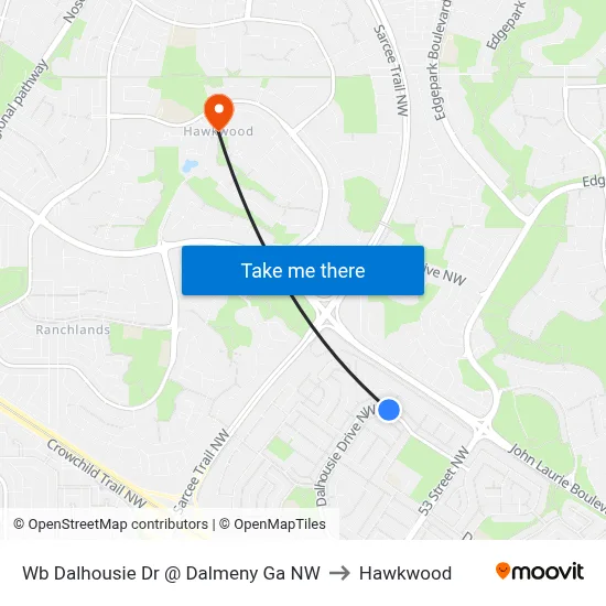 Wb Dalhousie Dr @ Dalmeny Ga NW to Hawkwood map