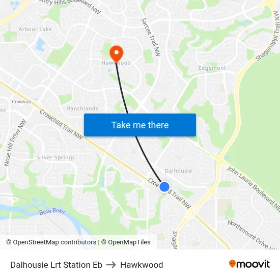 Dalhousie Lrt Station Eb to Hawkwood map