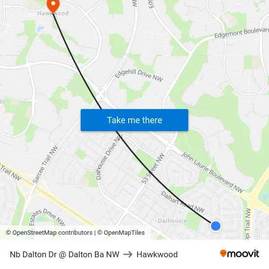 Nb Dalton Dr @ Dalton Ba NW to Hawkwood map