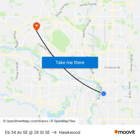 Eb 34 Av SE @ 28 St SE to Hawkwood map