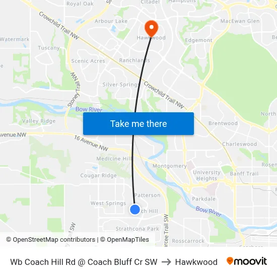 Wb Coach Hill Rd @ Coach Bluff Cr SW to Hawkwood map