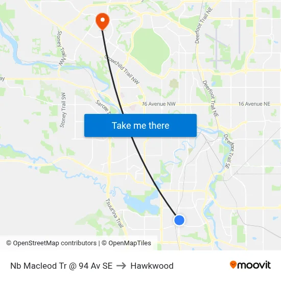 Nb Macleod Tr @ 94 Av SE to Hawkwood map