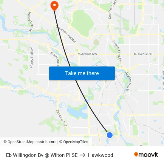 Eb Willingdon Bv @ Wilton Pl SE to Hawkwood map