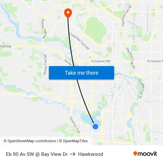 Eb 90 Av SW @ Bay View Dr to Hawkwood map