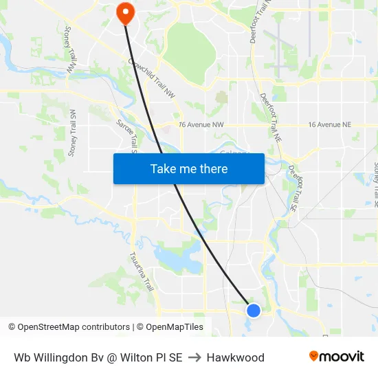 Wb Willingdon Bv @ Wilton Pl SE to Hawkwood map