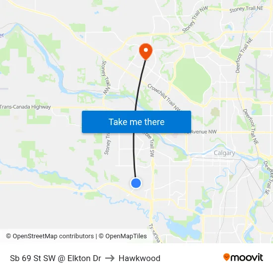 Sb 69 St SW @ Elkton Dr to Hawkwood map