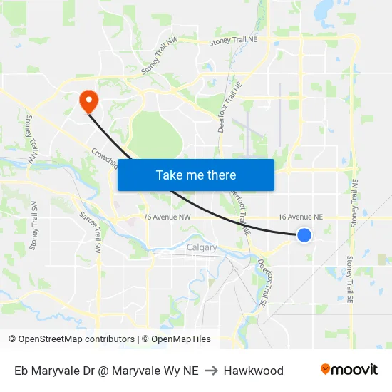 Eb Maryvale Dr @ Maryvale Wy NE to Hawkwood map