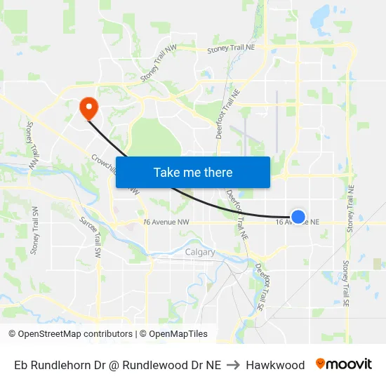 Eb Rundlehorn Dr @ Rundlewood Dr NE to Hawkwood map