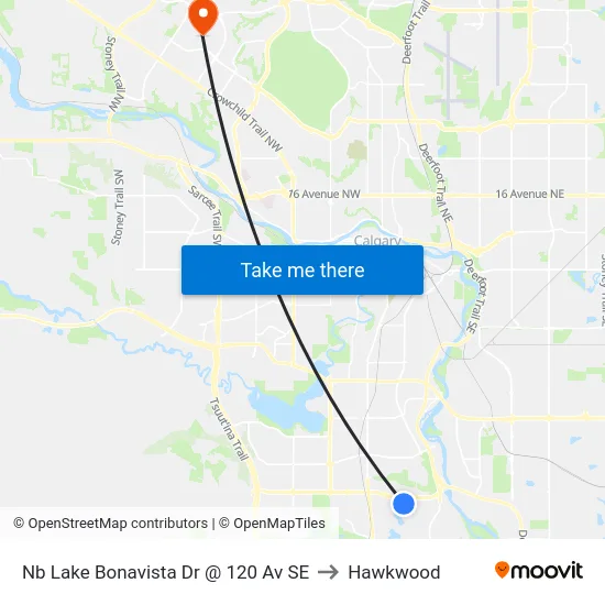 Nb Lake Bonavista Dr @ 120 Av SE to Hawkwood map