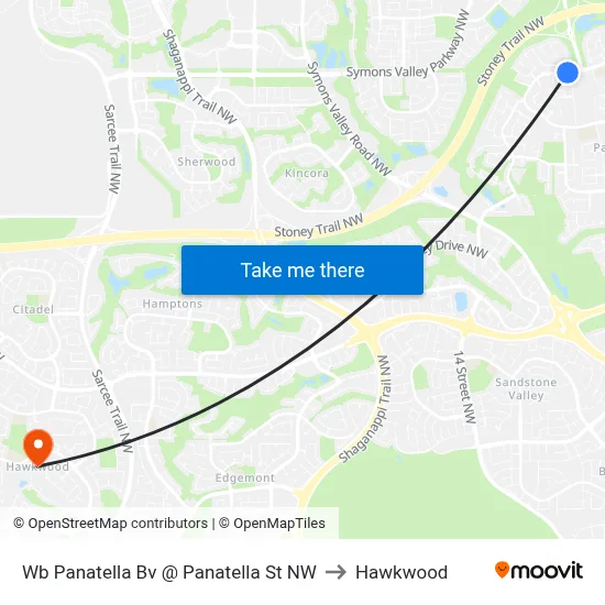 Wb Panatella Bv @ Panatella St NW to Hawkwood map
