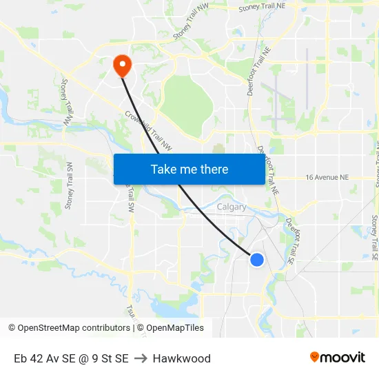 Eb 42 Av SE @ 9 St SE to Hawkwood map