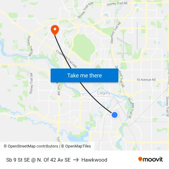 Sb 9 St SE @ N. Of 42 Av SE to Hawkwood map