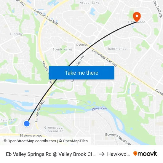 Eb Valley Springs Rd @ Valley Brook Ci NW to Hawkwood map