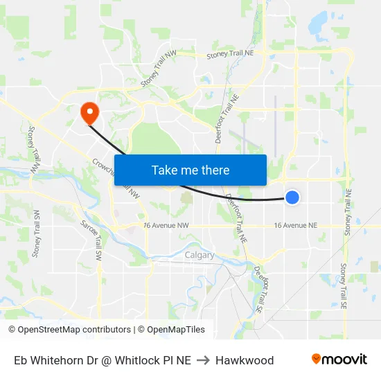 Eb Whitehorn Dr @ Whitlock Pl NE to Hawkwood map