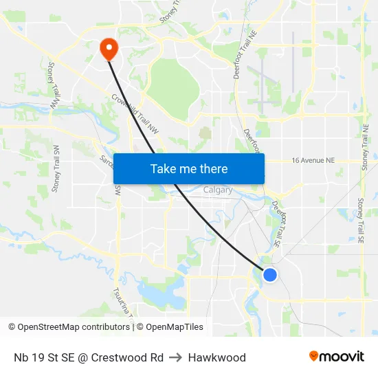 Nb 19 St SE @ Crestwood Rd to Hawkwood map