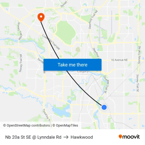 Nb 20a St SE @ Lynndale Rd to Hawkwood map
