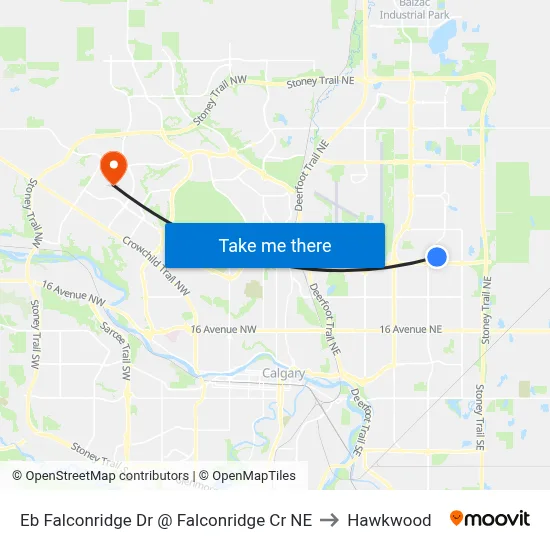Eb Falconridge Dr @ Falconridge Cr NE to Hawkwood map