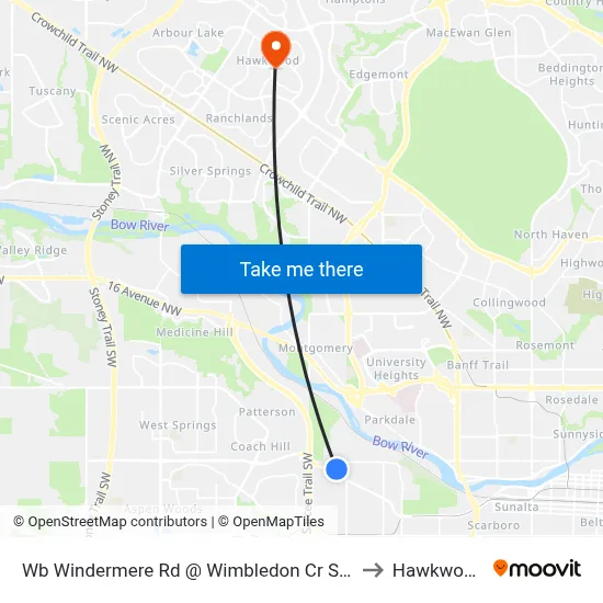 Wb Windermere Rd @ Wimbledon Cr SW to Hawkwood map